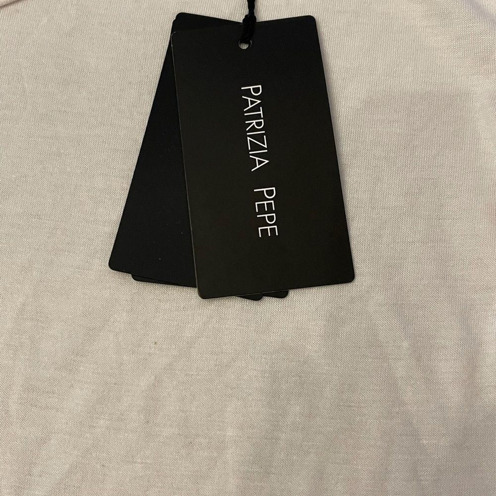 NWT Patrizia Pepe Super Soft Viscose White Tee Shirt Size U - Picture 10 of 10